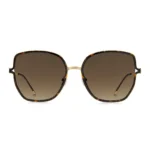 Havana-frame sunglasses with forked temples and branded chain