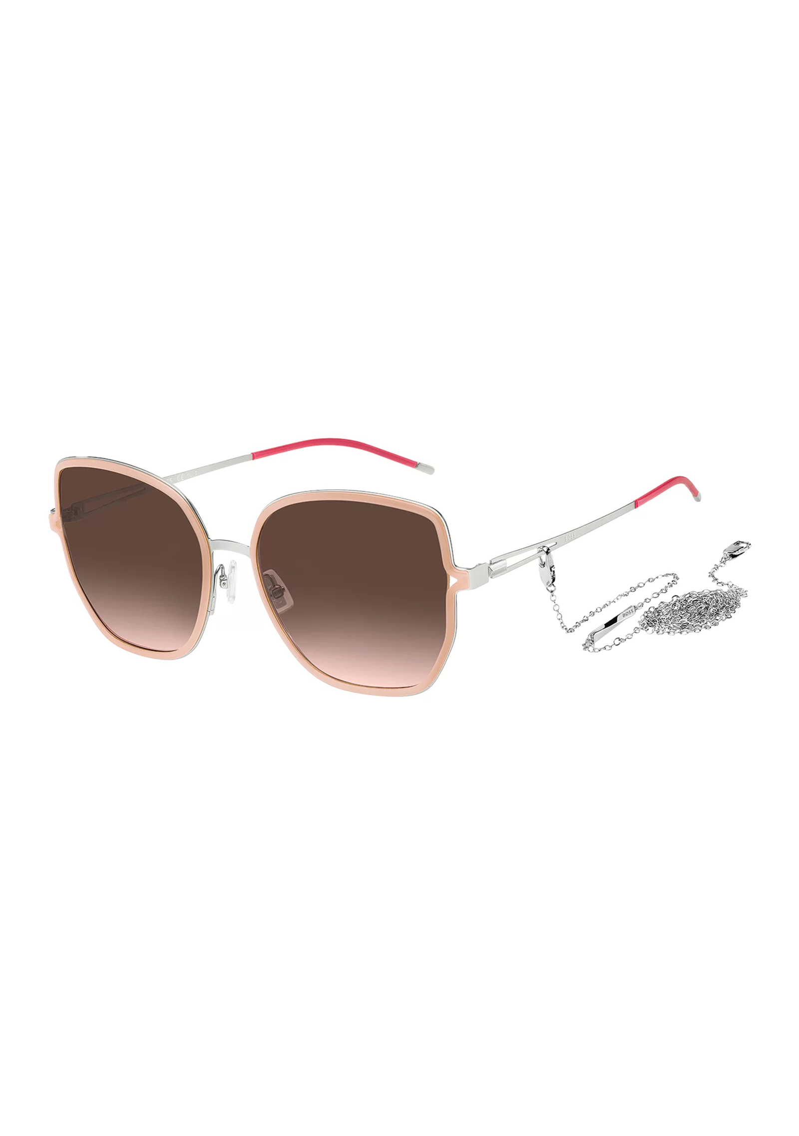 hbeu58098937_999_220 Nude-frame sunglasses with forked temples and branded chain - Image 1