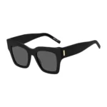 Black-acetate sunglasses with signature hardware