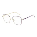Optical frames in gold-tone steel with purple details
