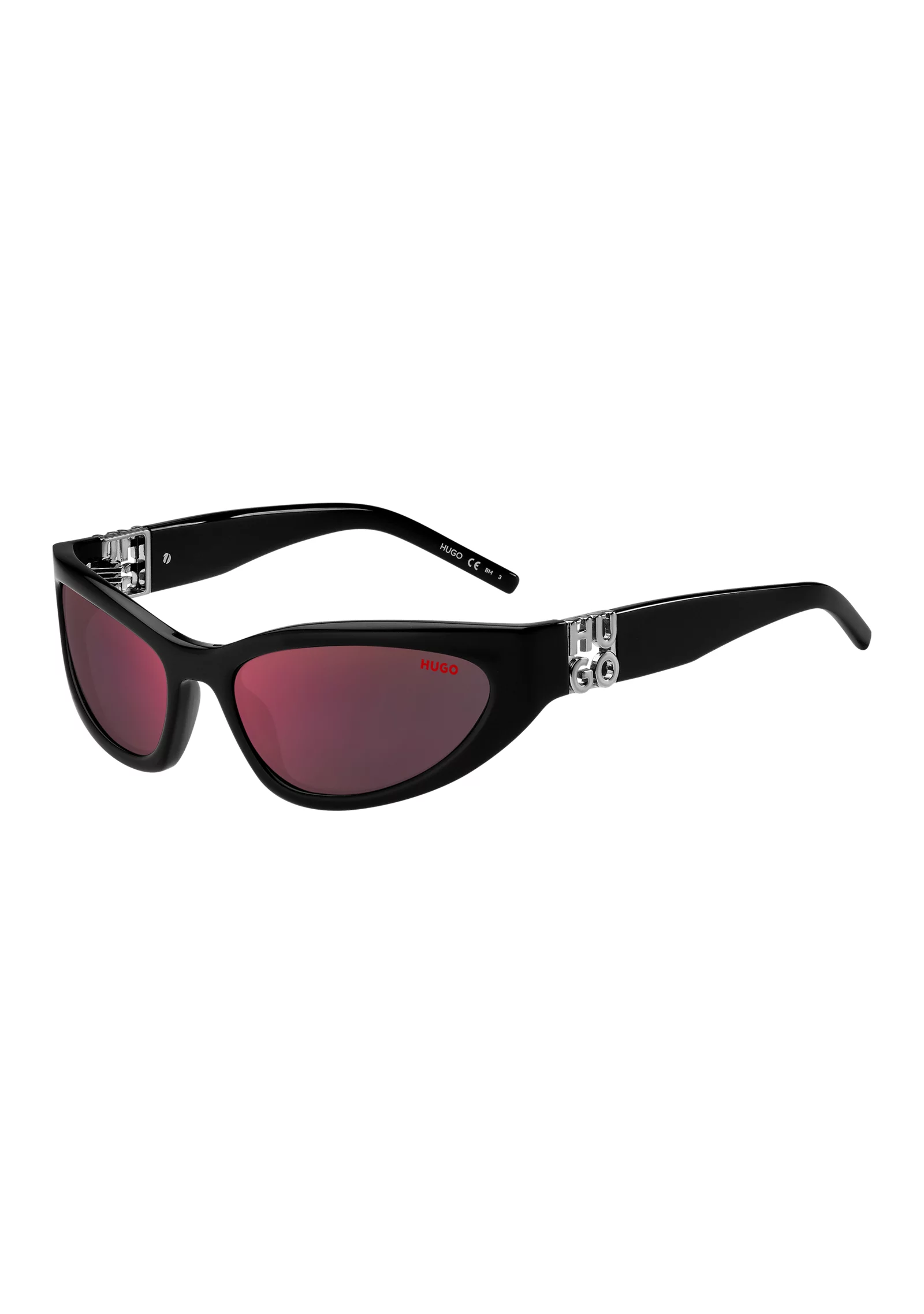 hbeu58109480_999_220 Black-acetate sunglasses with 3D monogram - Image 1