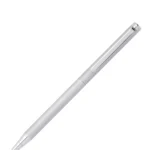 Chrome ballpoint pen with engraved pattern