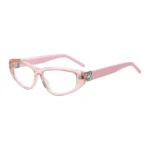 Pink-acetate optical frames with 3D monogram