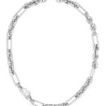 Polished-link necklace with monogram element