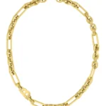 Polished-link necklace with monogram element