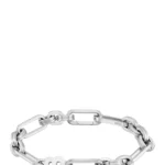 Silver-tone link bracelet with 'B' element