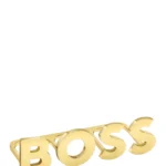 Light-golden-plated knuckle ring with logo letters