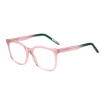 Pink-acetate optical frames with green end-tips