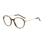 Round Havana-acetate optical frames with gold-tone temples