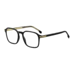 Black-acetate optical frames with gold-tone details