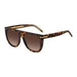 Havana-acetate sunglasses with gold-tone hardware