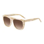 Patterned-acetate sunglasses with gold-tone hardware