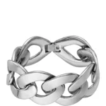 Silver-tone bracelet with curb-chain design