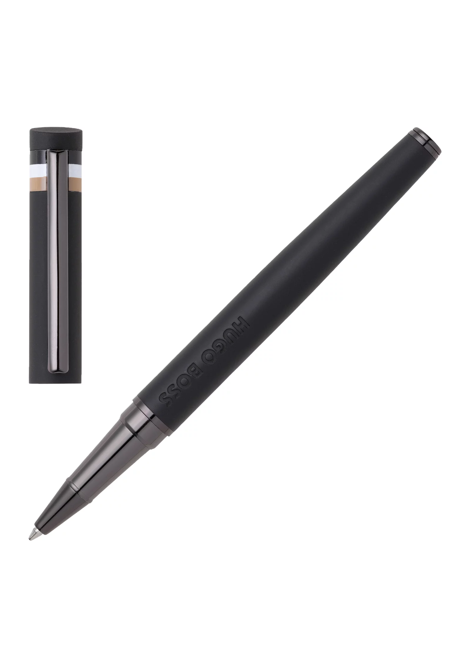 hbeu58131041_999_200 Black logo-detail rollerball pen with signature-stripe cap - Image 1