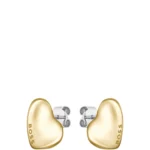 Gold-tone earrings with heart-shaped design