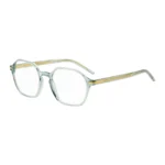Aqua-acetate optical frames with gold-tone temples