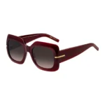 Burgundy-acetate sunglasses with gold-tone hinges