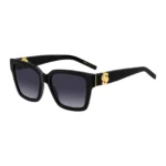 Black-acetate sunglasses with gold-tone Double B monograms