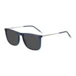 Blue sunglasses with logo details