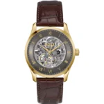 PRINCIPLE SKELETON Gold-tone automatic watch with skeleton dial