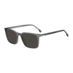 Grey-acetate sunglasses with silver-tone trims