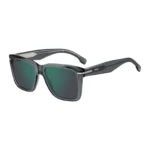 Grey-acetate sunglasses with silver-tone trims