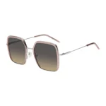 Pink-acetate sunglasses with silver-tone steel