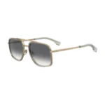Double-bridge sunglasses with gold-tone effect