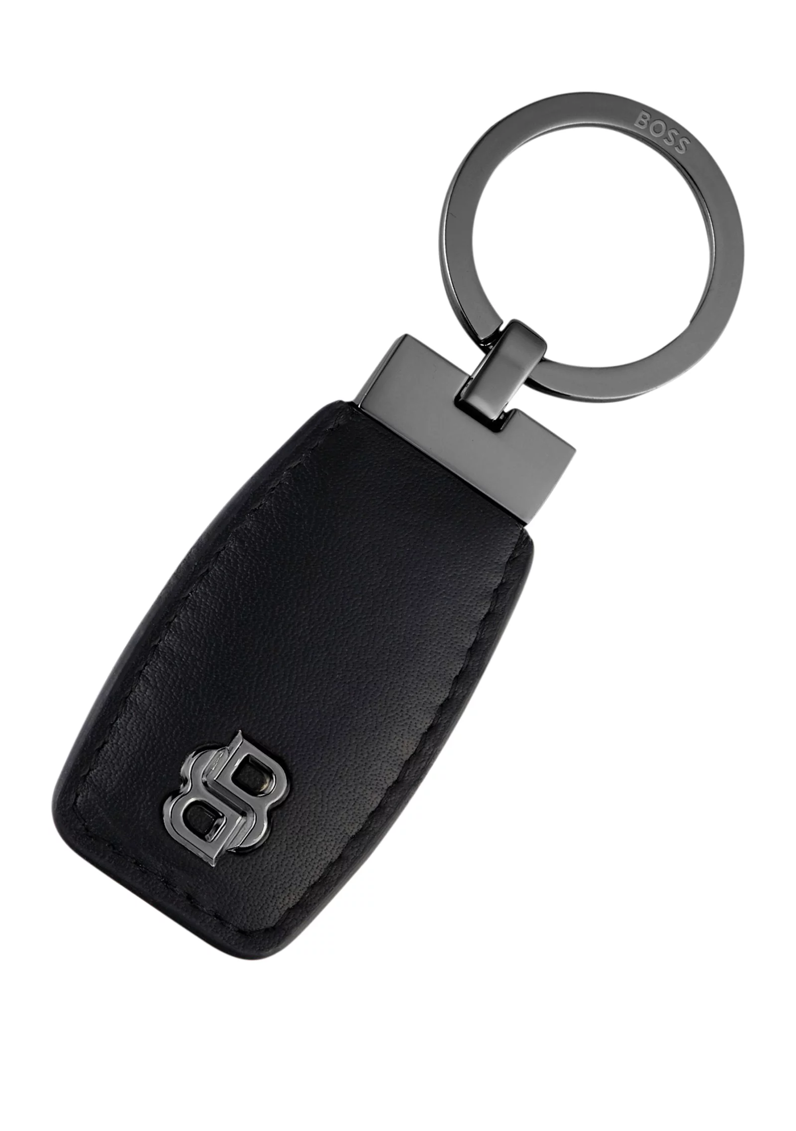 hbeu58451229_001_200 Leather key ring with gunmetal Double B monogram - Image 1