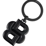 Key ring with matte-black Double B monogram