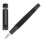 Textured-barrel fountain pen with signature-stripe ring