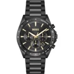 Strike Black-plated watch with tonal H-link bracelet