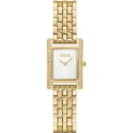 LUCY PRECIOUS Crystal-embellished gold-effect watch with white dial