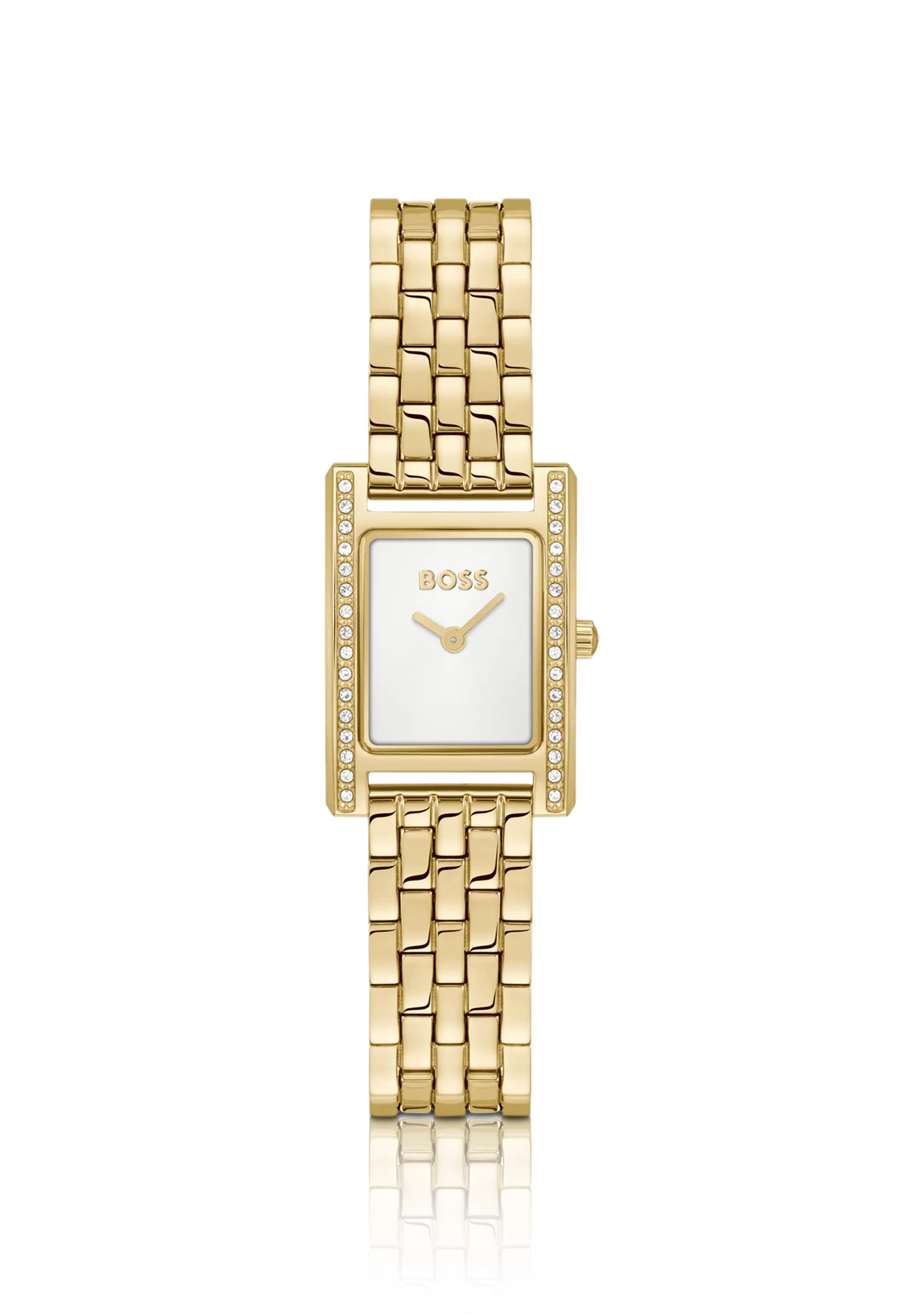 hbeu58565063_999_200 LUCY PRECIOUS Crystal-embellished gold-effect watch with white dial - Image 1