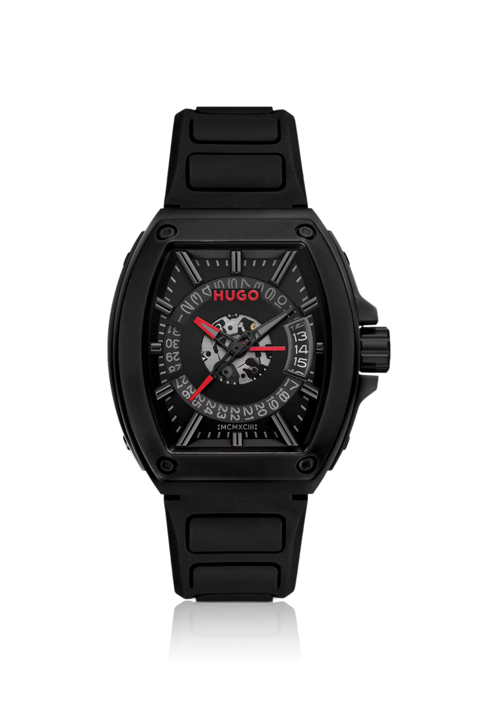 hbeu58565066_999_200 #HUGO ID Semi-transparent-dial watch with silicone strap - Image 1