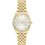 Graceful Precious crystal-embellished watch in gold-tone steel