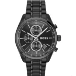Black-plated watch with tonal dial