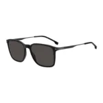 Matte-black sunglasses with stripe detail