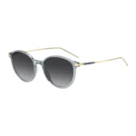 Blue-grey sunglasses with gold-tone temples