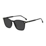 Black-acetate sunglasses with temple logo