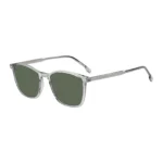 Transparent-grey sunglasses with temple logo