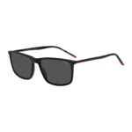 Black-acetate sunglasses with tubular temples