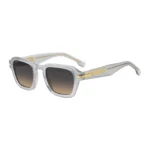 Clear-acetate sunglasses with temple stripe