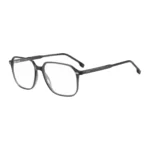 Dark-grey optical frames with silver-tone trims