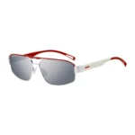 HUGO Eyewear Wrap-style sunglasses in white and red