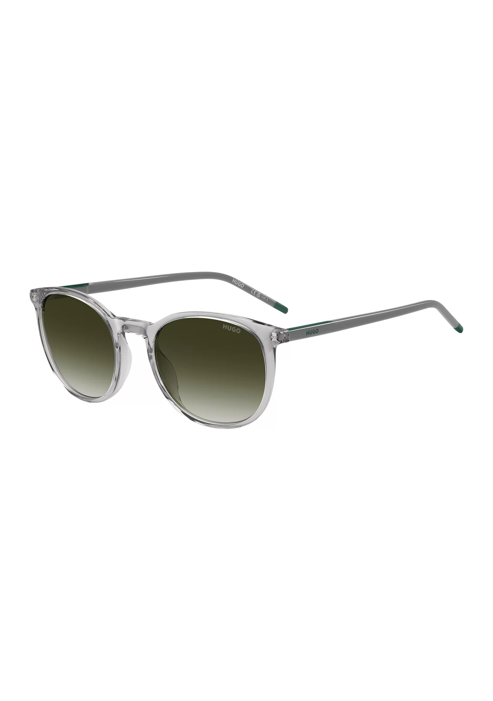 hbeu58610128_999_220 Transparent-grey sunglasses with green logo - Image 1