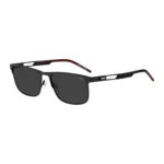 Black sunglasses with rubber logo