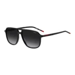 Black-acetate sunglasses with double bridge