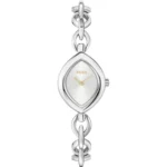Fiora contoured watch in silver-tone steel