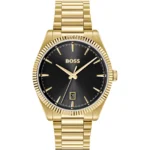 Cheswick gold-tone watch with fluted bezel